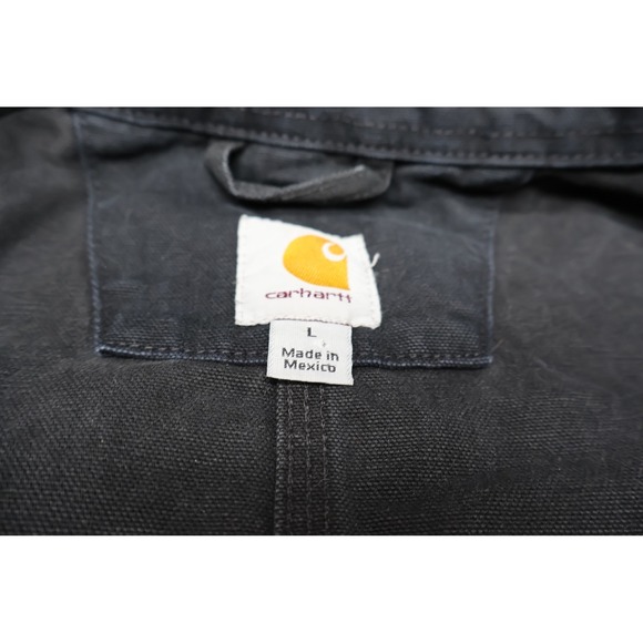Carhartt Pike Jacket Mens Large Black Duck Canvas Rugged Utility Field Work VTG - Picture 9 of 16